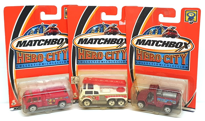 Matchbox Diecast SET07A - Assortment Of 7 Fire Engine Model Vehicles