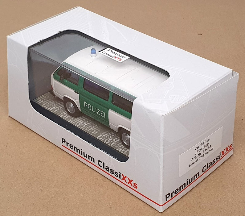 Premium ClassiXXs 1/43 Scale 11453 - VW T3 Bus Polizei - White/Green