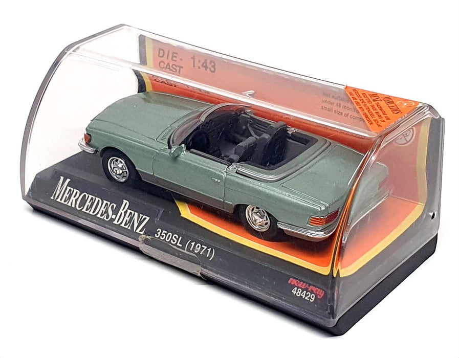 New-Ray 1/43 Scale 48429 - 1971 Mercedes Benz 350SL - Met Lt Green