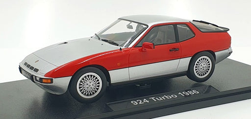 KK 1/18 Scale Diecast KKDC180902 - 1986 Porsche 924 Turbo - Silver/Red