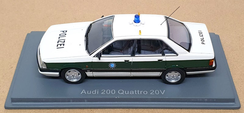 Neo 1/43 Scale Resin 43037 - Audi 200 Quattro 20V Polizei - White/Green