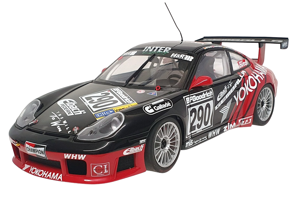 Autoart 1/18 Scale DC21823H - Porsche 911 #290 Yokohama - Black/Red