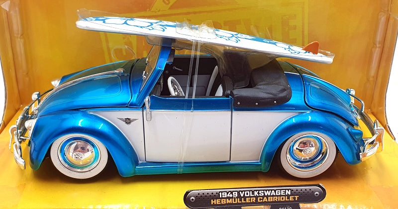 Jada 1/24 Scale Diecast 53045 - 1949 Volkswagen Hebmuller Cabriolet - Blue