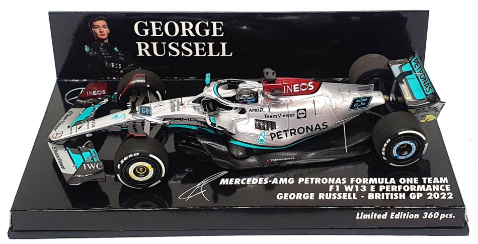 Minichamps 1/43 Scale 417 221063 - F1 Mercedes AMG British GP 2022 G. Russell