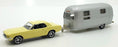 Norev 1/43 Scale 270581 - Ford Mustang & Airstream - Yellow/Silver