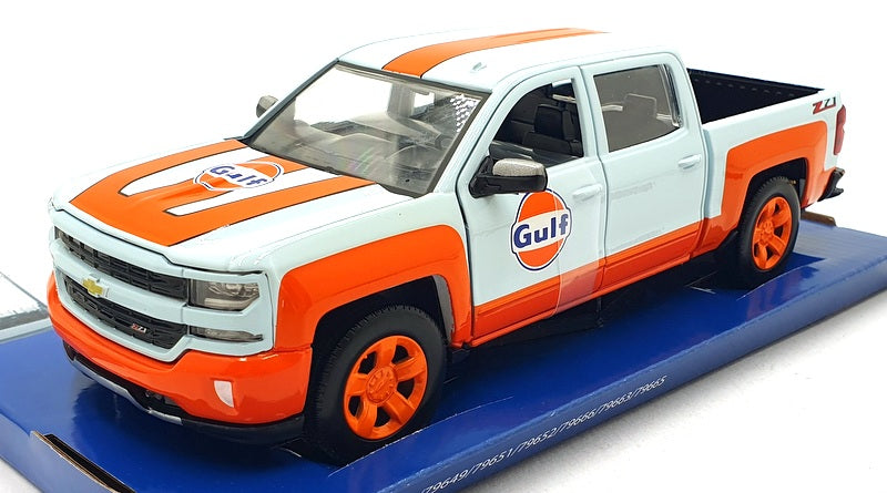 Motor Max 1/27 Scale 79666 - 2017 Chevy Silverado 1500 LT Z71 Crew Cab (Gulf)