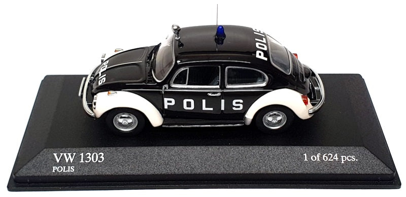 Minichamps 1/43 Scale 430 055191 - 1972 VW Volkswagen 1303 Polis - Black/White