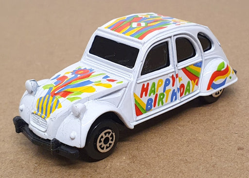 Edocar Appx 8cm Long Diecast EH-1 - Citroen 2CV Happy Birthday