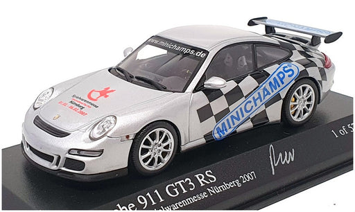 Minichamps 1/43 Scale NBG07 - Porsche 911 GT3 RS Nurnberg Toy Fair 2007 Silver