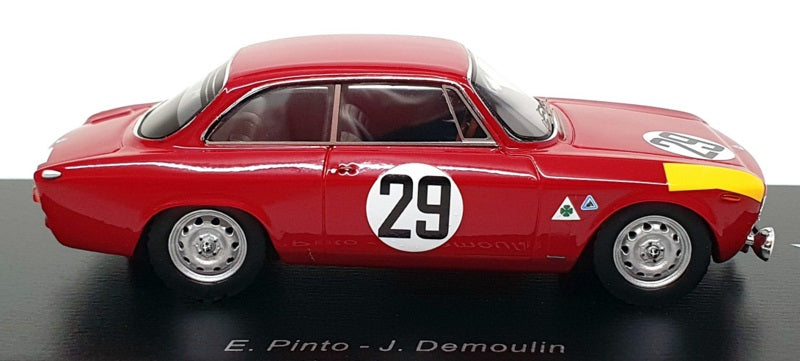 Spark 1/43 Scale 100SPA09 - Alfa Romeo 1600 GTA #29 2nd Spa 24H 1966 - Dk Red