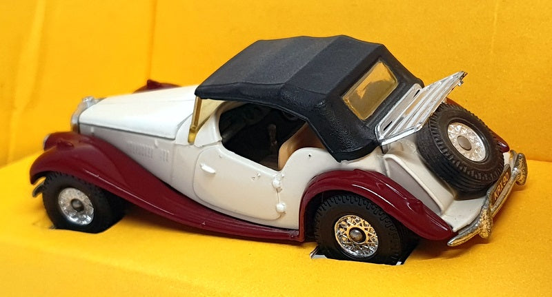 Corgi Appx 12cm Long Diecast 813 - 1955 MG TF - Ivory/Maroon/Black