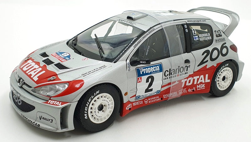 Autoart 1/18 Scale Diecast DC19923E - Peugeot 206 WRC #2 Gronholm