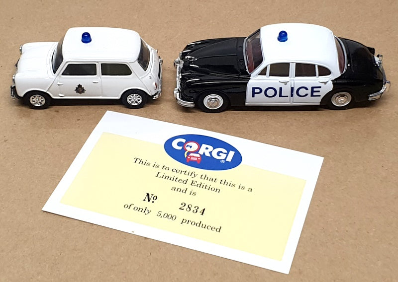 Corgi 1/43 Scale 97721 - Jaguar Mk2 & Mini Durham Police - Black White