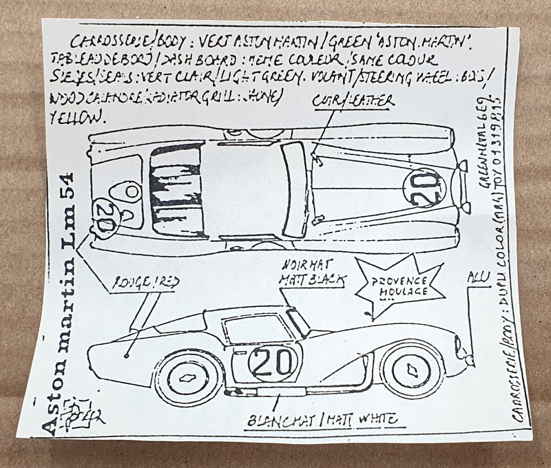 Provence Moulage 1/43 Scale Unbuilt Kit PM27824M - Aston Martin DB35 Coupe LM54