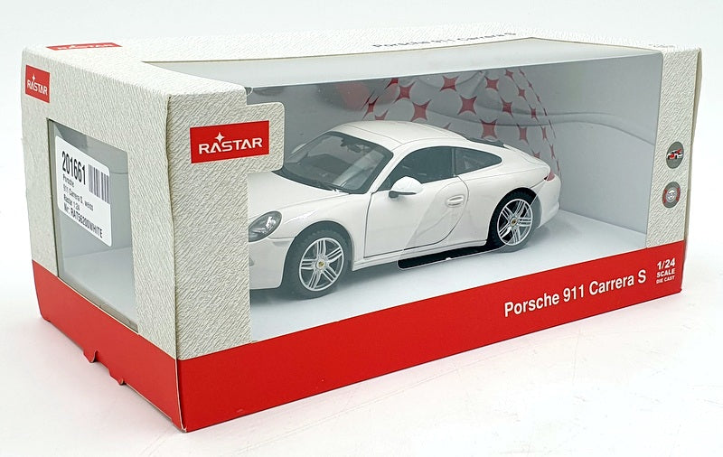 Rastar 1/24 Scale Diecast Model Car 56200 - Porsche 911 Carrera S - White