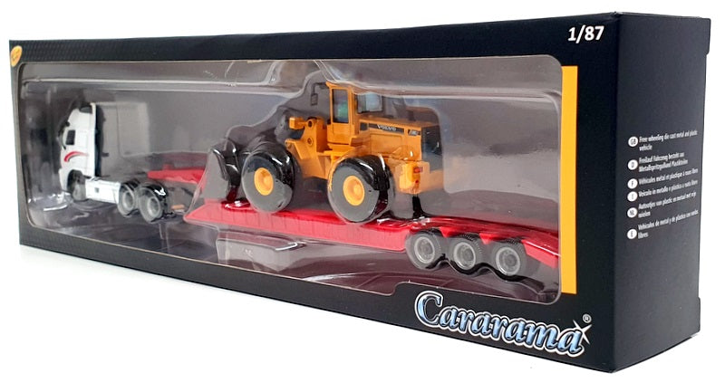 Cararama 1/87 Scale 185001 - Volvo FH12 & L180C Bulldozer - White/Red/Yellow