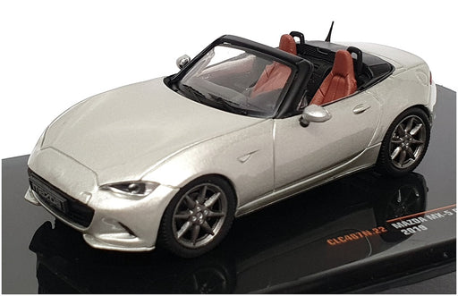 Ixo Models 1/43 Scale CLC487N.22 - 2019 Mazda MX-5 Roadster - Met Silver Grey