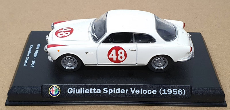 Altaya 1/43 Scale 15125 - Alfa Romeo Giulietta #48 Mile Miglia 1956 - White