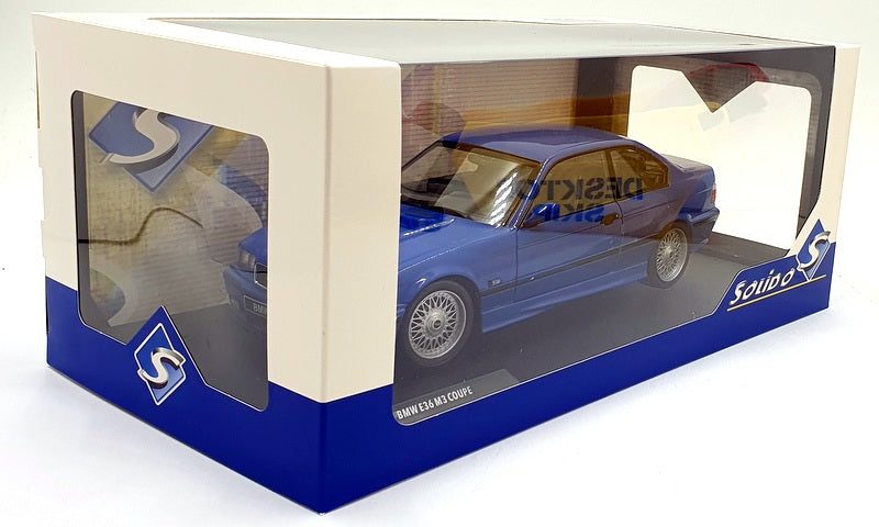 Solido 1/18 Scale Diecast S1803912 - BMW E36 M3 - Santorini Blue - 1996