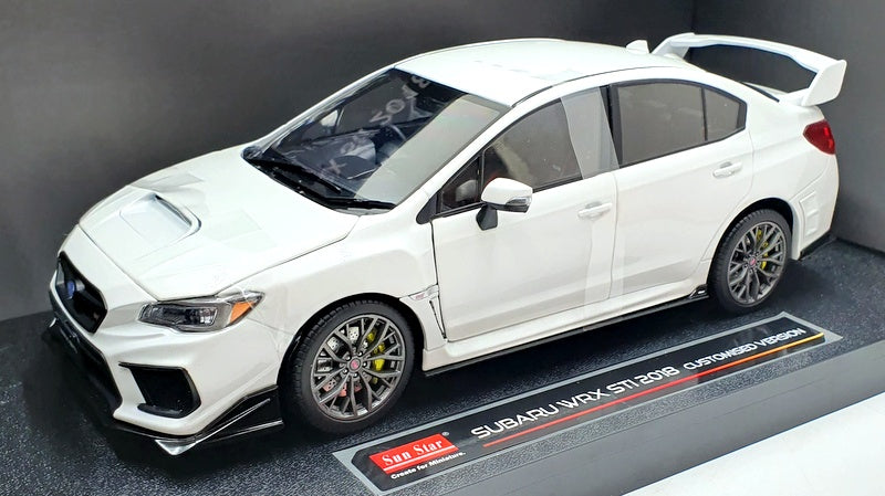 Sun Star 1 18 Scale Diecast 5556 Subaru WRX Sti Custom 2018 Crystal White Pearl R.M.Toys Ltd