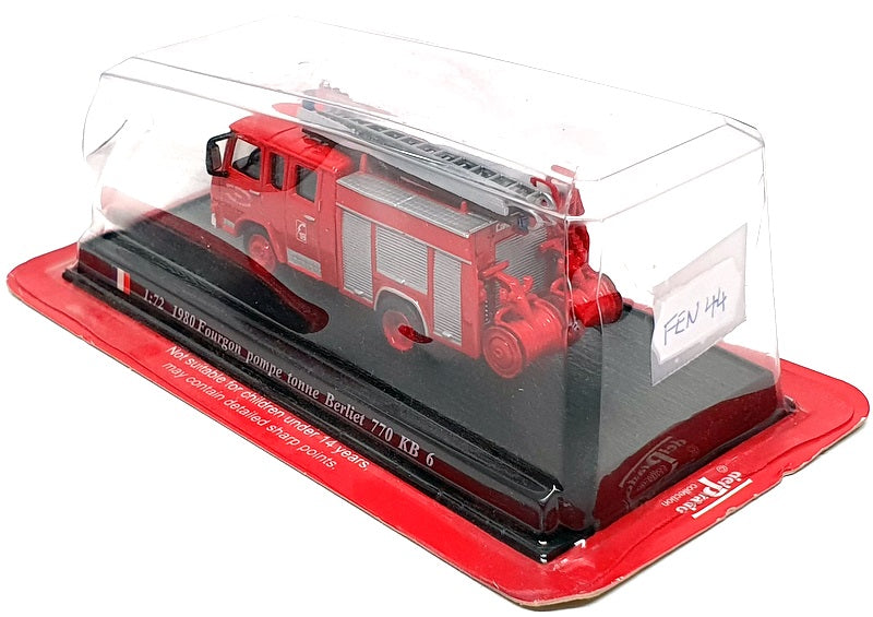 Del Prado 1/72 Scale FEN44 - 1980 Berliet 770 KB 6  Fire Truck - Red