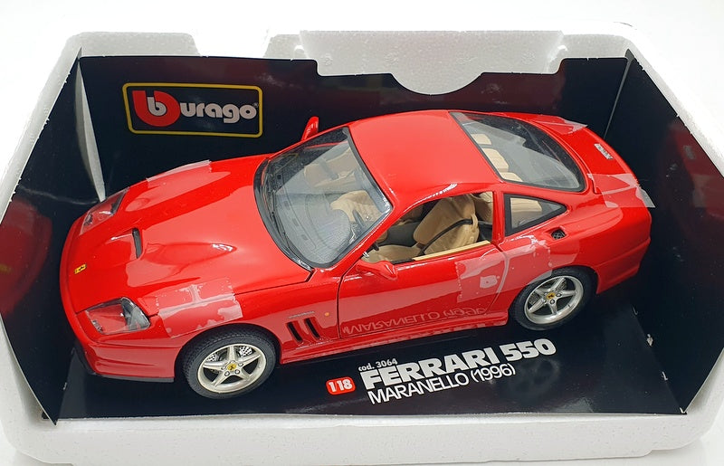 Burago 1/18 Scale Diecast 3064 - 1996 Ferrari 550 Maranello - Red
