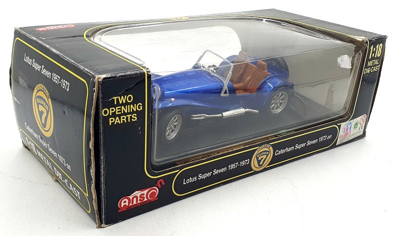 Anson 1/18 Scale Diecast 30317-W - Lotus Super Seven Blue Caterham 1973