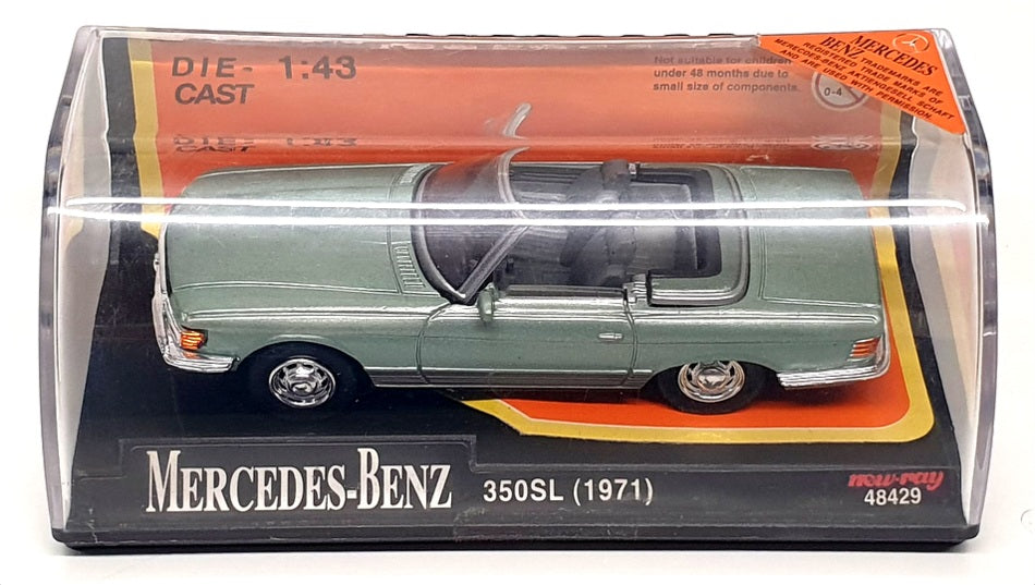 New-Ray 1/43 Scale 48429 - 1971 Mercedes Benz 350SL - Met Lt Green