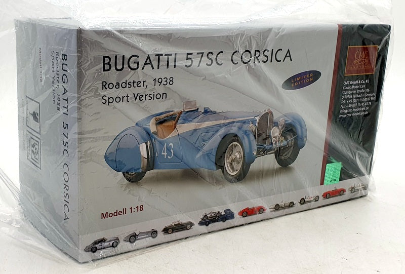 CMC 1/18 Scale Diecast M-129 - Bugatti 57SC Corsica Roadster 1938 #43