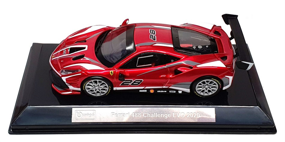 Burago 1/43 Scale 18-36309 - 2020 Ferrari 488 Challenge EVO #28 - Red