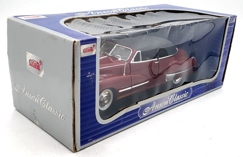 Anson 1/18 Scale Diecast 30335 - 1947 Cadillac Series 62 With Roof - Dark Red