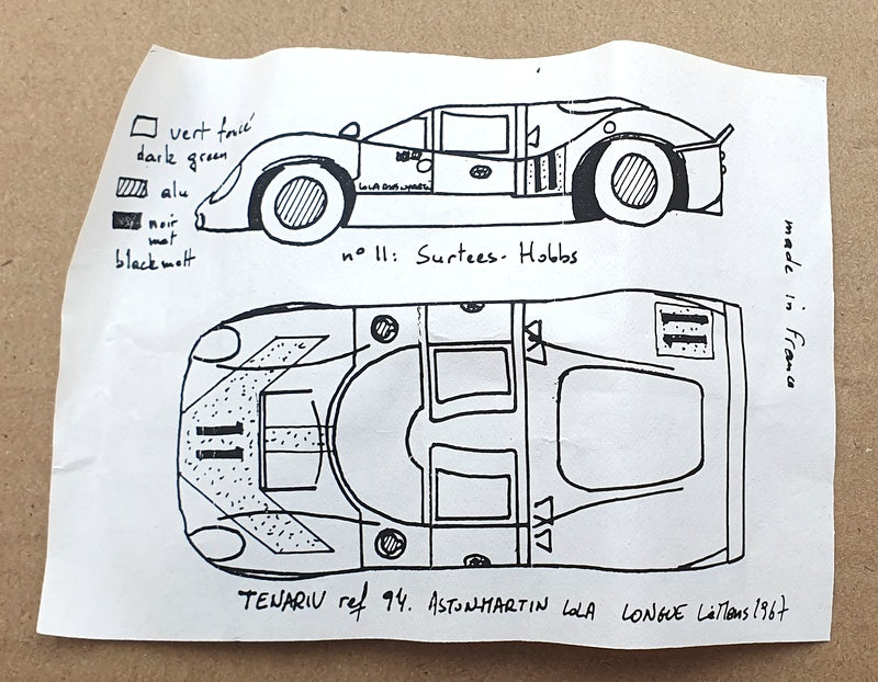 Tenariv 1/43 Scale Kit PM2924E - Lola Aston Martin Longue Le Mans 1967