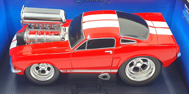 Muscle Machines 1/18 Scale Model Car 61189 1966 Ford Mustang Red/ White Stripes