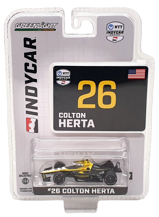 Greenlight 1/64 Scale 11590 NTT Indycar Series #26 C. Herta - Black/White/Yellow