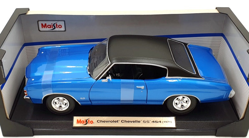 Maisto 1/18 Scale Diecast 31890 - 1971 Chevrolet Chevelle SS454 - Blue/Black