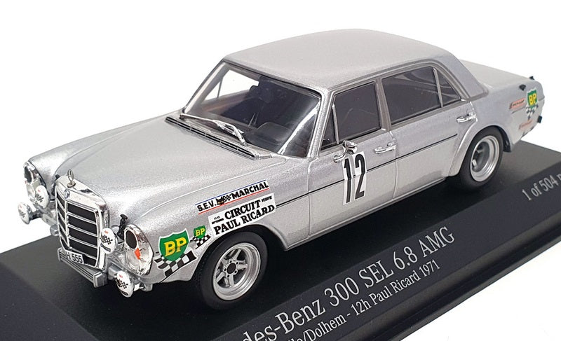 Minichamps 1/43 Scale 400 713412 Mercedes Benz 300 SEL 6.8 AMG 12H P Ricard 1971