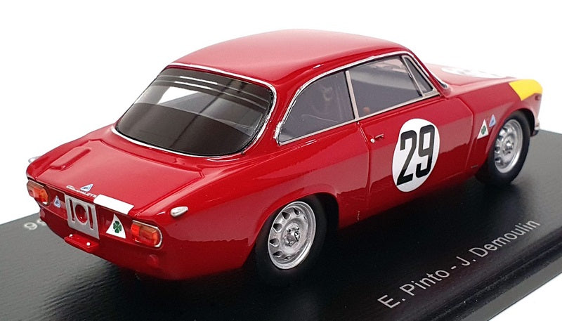 Spark 1/43 Scale 100SPA09 - Alfa Romeo 1600 GTA #29 2nd Spa 24H 1966 - Dk Red