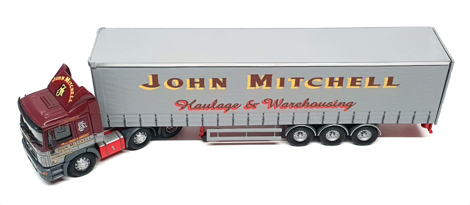 Corgi 1/50 Scale CC13409 - MAN TGA XXL Curtainside John Mitchell - Maroon/Grey