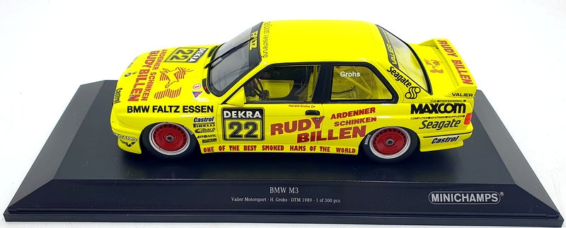 Minichamps 1/18 Scale 155 892022 - BMW M3 Valier Motorsport H.Grohs DTM 1989 #22