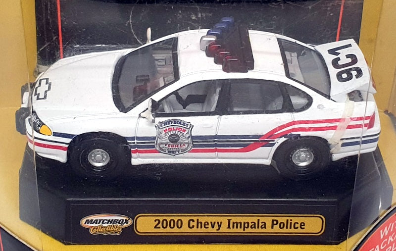 Matchbox Appx 8cm Long 96097 - 2000 Chevrolet Impala Police - White