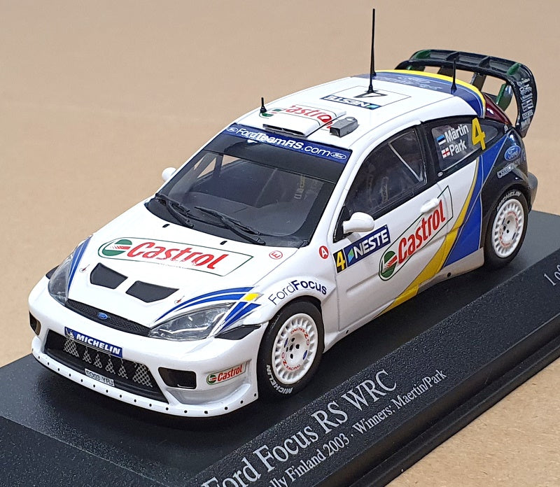 Minichamps 1/43 Scale 400 038304 Ford Focus RS WRC #4 Winners Finland Rally 2003