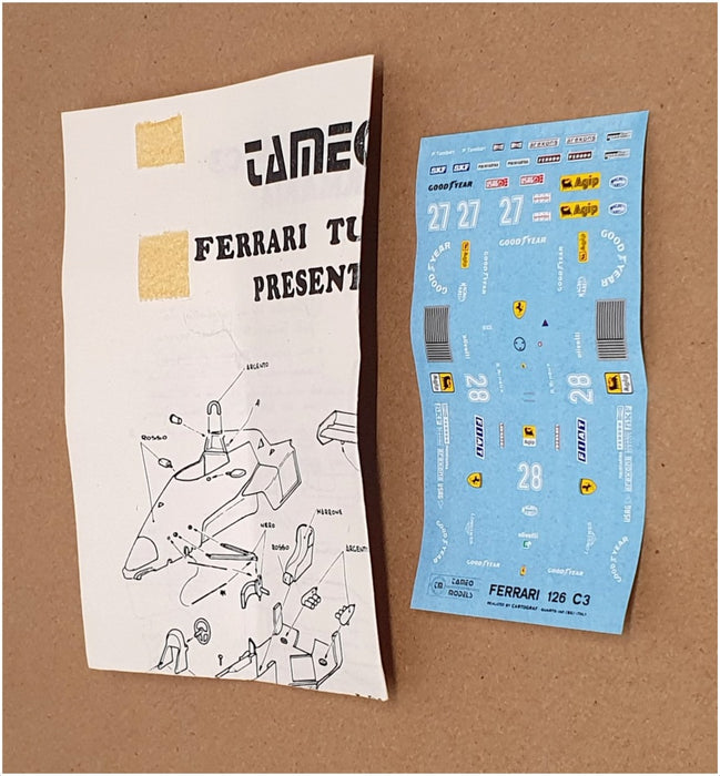 Tameo 1/43 Scale Unbuilt Kit TMK07 - F1 Ferrari 126 C3 Press & German GP 1983