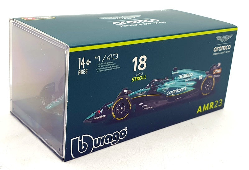 Burago 1/43 Scale 18-38091 - F1 Aston Martin AMR23 #18 L.Stroll 2023