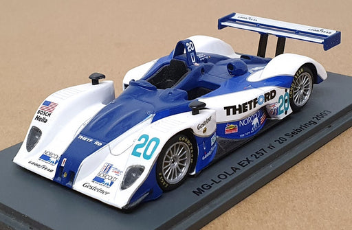 Spark 1/43 Scale SCMG08 - MG Lola EX257 #20 Sebring 2003 - Blue/White