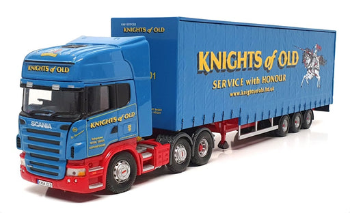 Corgi 1/50 Scale CC13706 - Scania R Step Frame Curtainside (Knights Of Old) Blue