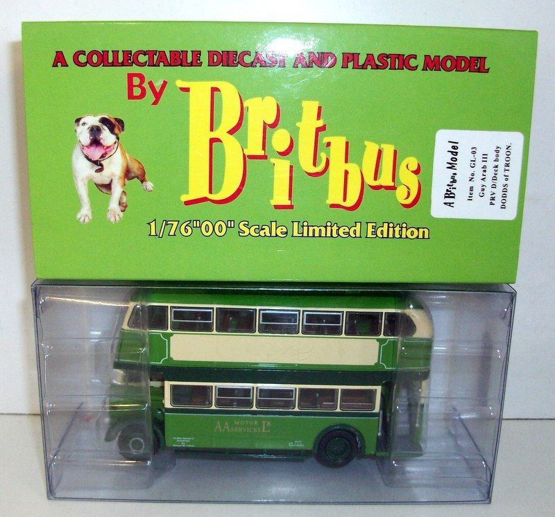 Britbus 1/76 Scale - GL-03 Guy Arab 3 PRV D/ deck body Dodds of Troon ...