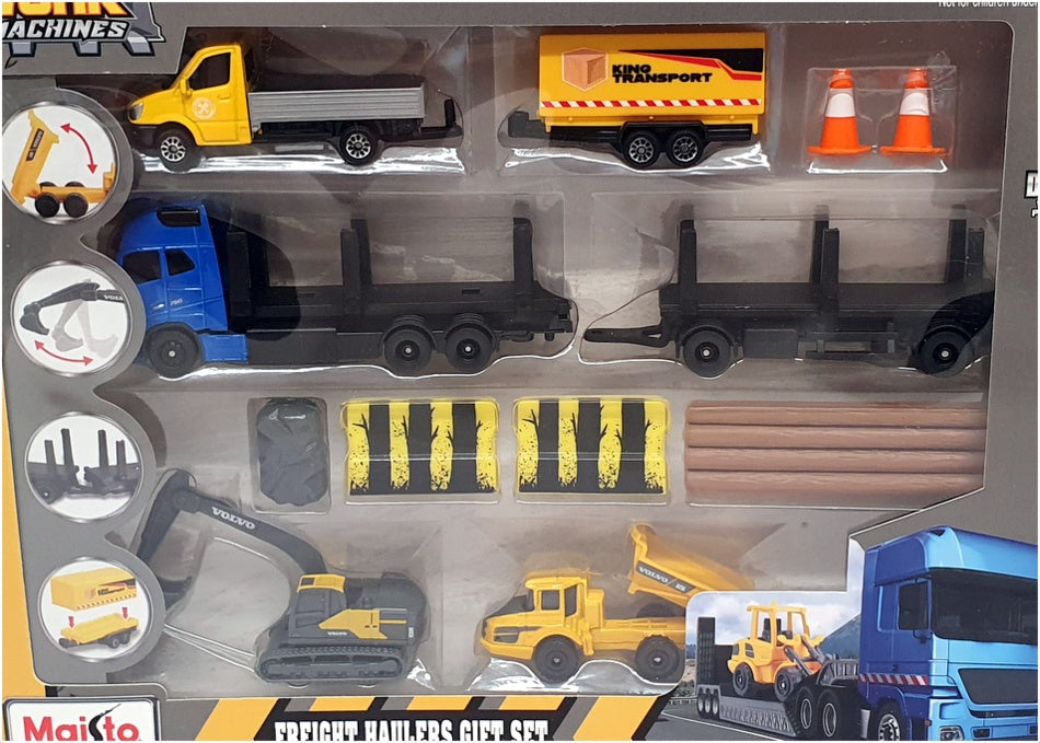 Maisto Mini Work Machines 12630V - Freight Haulers Volvo Lumberyard Gift Set