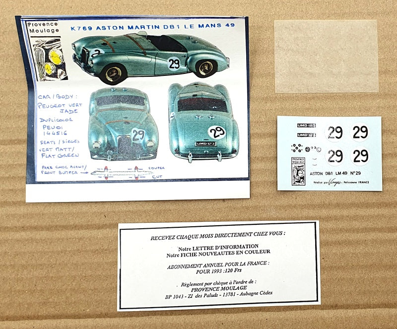 Provence Moulage 1/43 Scale Kit K769 - Aston Martin DB1 Le Mans 49