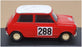 Vitesse 1/43 Scale 58SM77 - Morris Mini #288 Monte Carlo 1963 - Red/White Roof