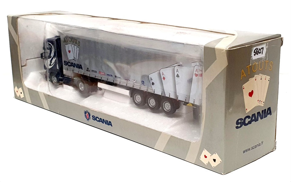 Universal Hobbies 1/50 Scale 5607 - Scania Truck & Trailer (Atouts) Blue/Silver